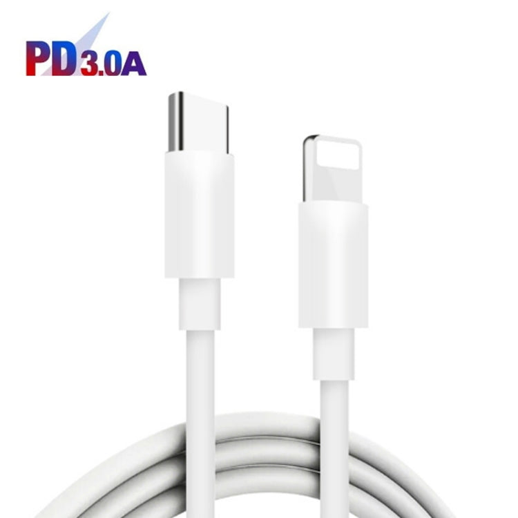 PD25W USB-C / TYP-C + QC3.0 Dual USB Ports with USB-C to 8 PIN Data Cable UK Plug (White)