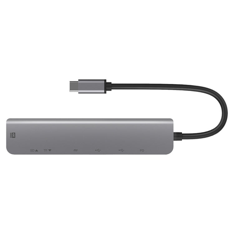 UC902 7-IN-1 multifunción HDMI + SD / TF + USB X 2 + Tipo-C + PD a Hub de aleación de Aluminio USB-C / TYPE-C