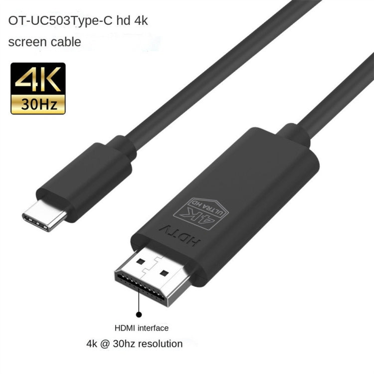 OT-UC503 Câble d'affichage 4 KUSB Type C mâle vers HDMI mâle