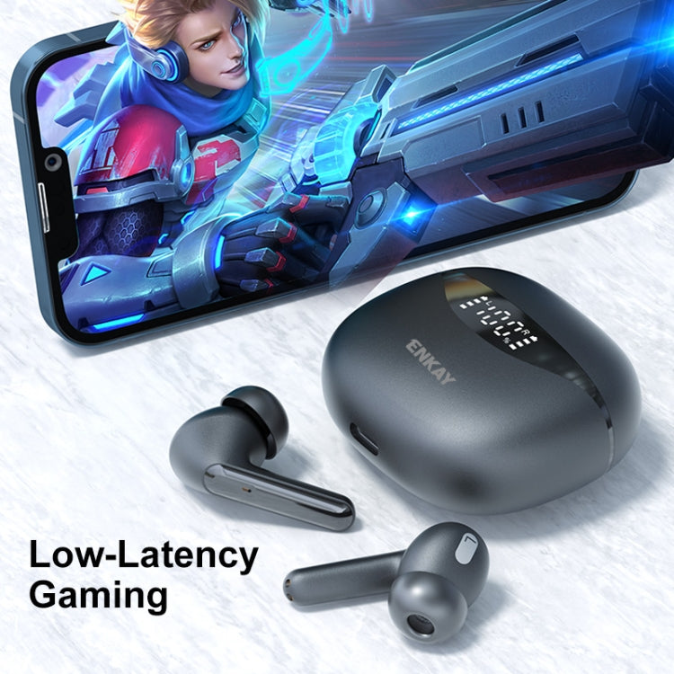 ANKAY ENK-LB22 Bluetooth 5.1 Call Canceling Headphones with Digital Display (Black)