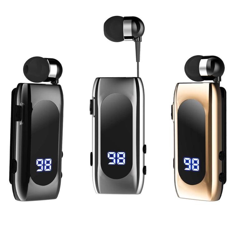 Retractable Cable K55 BT5.2 Smart In-Ear Single Sports Headphones (Black)