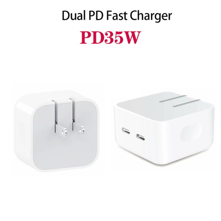 PD 35W Charge DE PULTOS USB-C / TYPE-C Dual FOR SERIAL for iPhone / iPad US