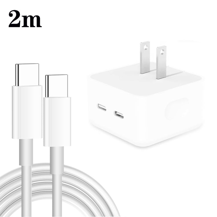 PD 35W PULSE CHARGE USB-C / TYPE-C Dual Data Cable 2M Type-C to Type-C US