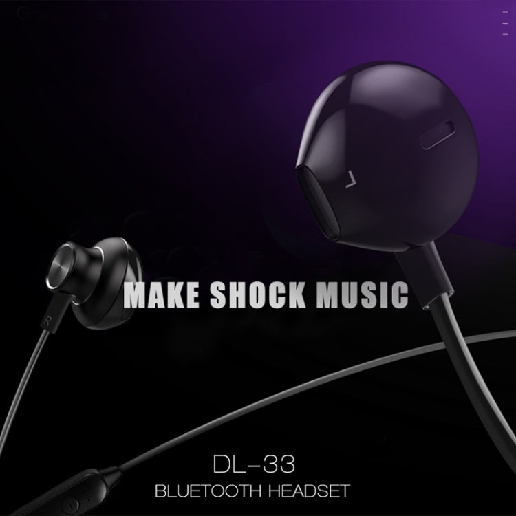 DL-33 5.0 Tarjeta de inserción de Auriculares Inalámbricos Bluetooth Auriculares Deportivos a prueba de sudor Auriculares Stereo bajos (Negro)