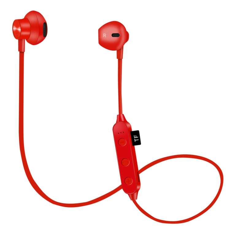 DL-33 5.0 Casque Bluetooth sans fil Insert Card Sweatproof Sports Headphones Bass Stereo Headset (Rouge)