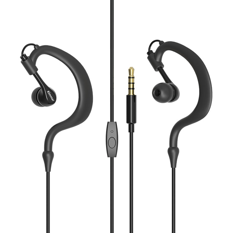 Kimmar R02 Ergonomic Ear-hook Earphone with Speaker IPX5 10mm Waterproof Fashion (Black)
