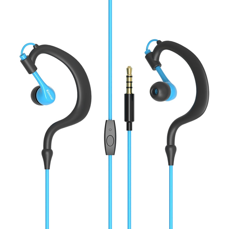 Kimmar R02 Écouteur ergonomique à crochet d'oreille avec haut-parleur IPX5 Mode étanche 10 mm (Bleu)