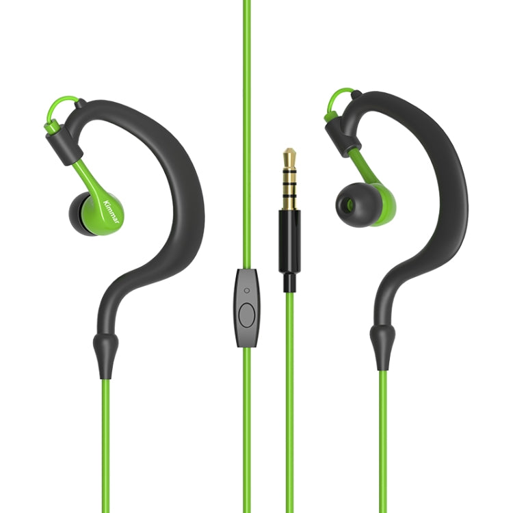 Kimmar R02 Écouteur ergonomique à crochet d'oreille avec haut-parleur IPX5 10 mm Mode étanche (Vert)
