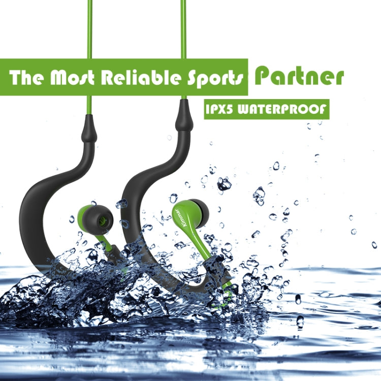 Kimmar R02 Ergonomic Ear-hook Earphone with Speaker IPX5 10mm Waterproof Fashion (Green)