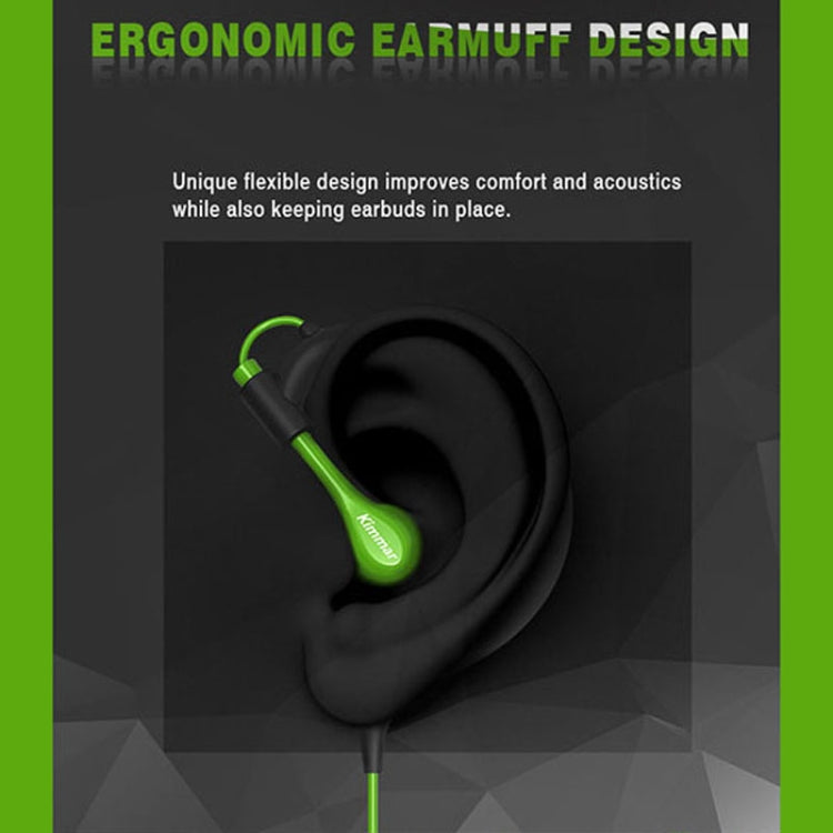 Kimmar R02 Écouteur ergonomique à crochet d'oreille avec haut-parleur IPX5 10 mm Mode étanche (Vert)