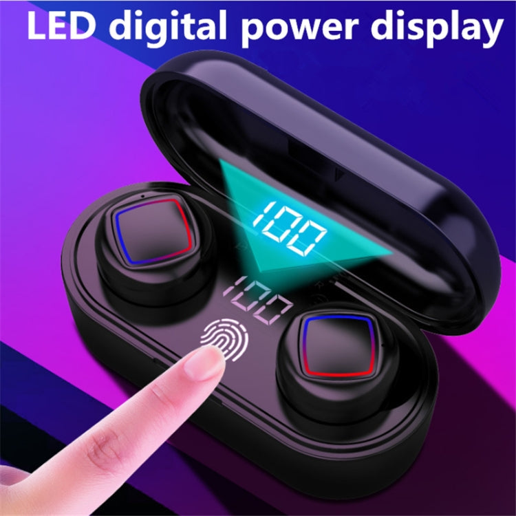 Affichage LED de la batterie des écouteurs Bluetooth TWS Fingerprint Touch avec compartiment de charge (noir)