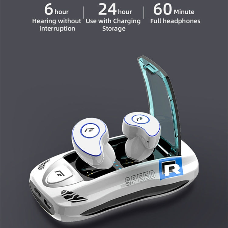 T911 TWS sans fil Bluetooth 5.0 écouteurs de musique stéréo intra-auriculaires mini-écouteurs avec étui de charge (céramique blanche)