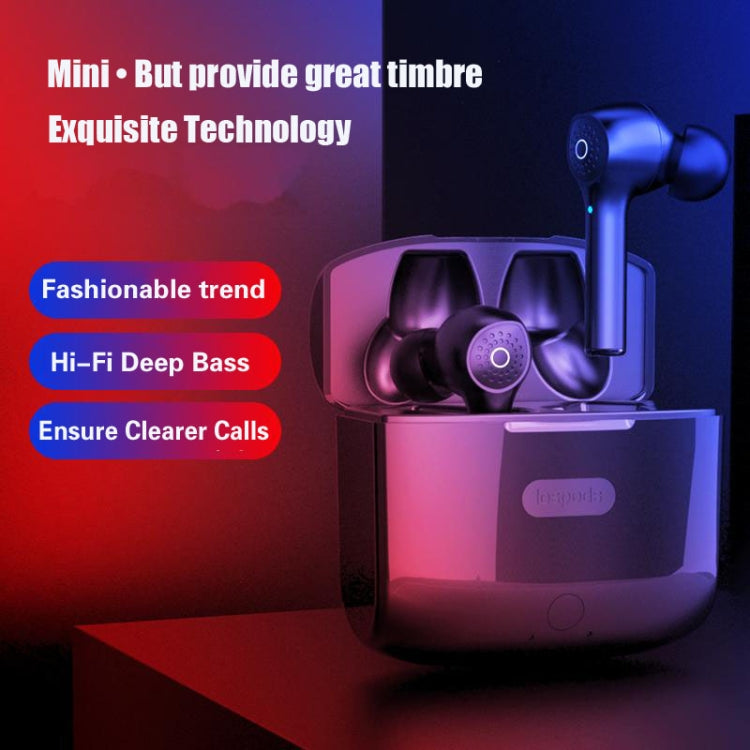 TWS-T9 Pop-up 5.0 Casque avec contrôle tactile Qualité sonore Hifi Casque Bluetooth sans fil transparent et durable (Blanc)