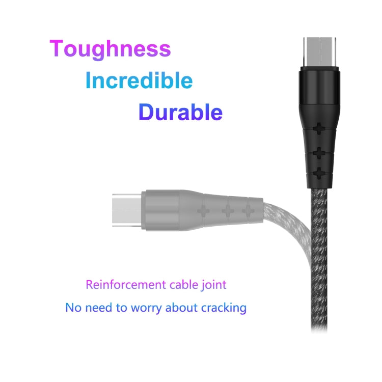 ENKAY ENK-CB400 3 en 1 2.4A USB a 8 Pines + Micro USB + USB-C / Type-C Mini Cable de Carga de Cable redondo con textura de tela Portátil Longitud: 14 cm (Negro)