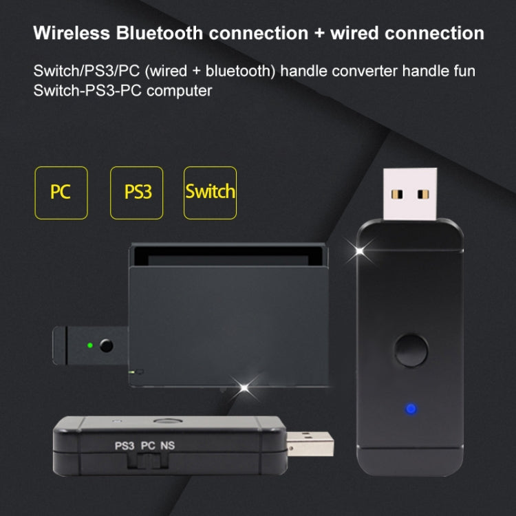 Adaptateur de convertisseur de manette de jeu Bluetooth sans fil JYS-130 pour PS3/Switch/PC