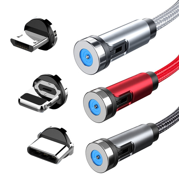 CC56 Interface magnétique micro USB Bouchon anti-poussière Câble de chargement de données rotatif Longueur du câble : 2 m (argent)