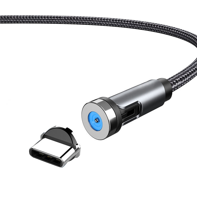 CC56 Tipo-C / USB-C Interfaz Magnética Tapón anTipolvo Cable de Carga de Datos giratorio Longitud del Cable: 2 m (Negro)
