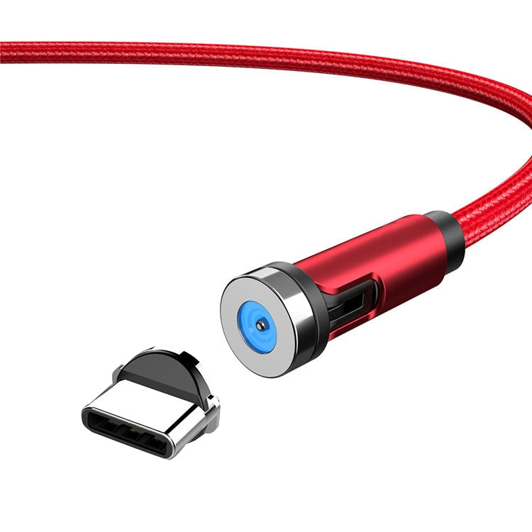 CC56 Tipo-C / USB-C Interfaz Magnética Tapón anTipolvo Cable de Carga de Datos giratorio Longitud del Cable: 2 m (Rojo)