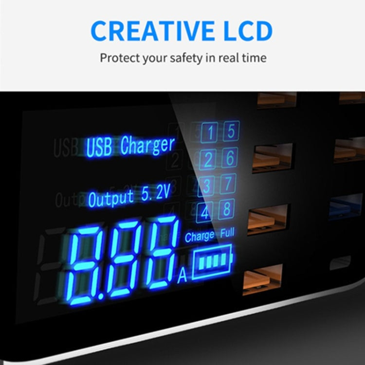USLION PD18W QC Chargeur Multi-USB Port Multiprise Numérique Intelligente Affichage LED Affichage Numérique Chargeur UK Plug