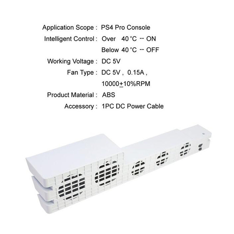 Dobe TP4-831 Para la disipación de calor Controlada por temperatura PS4 Pro Temperatura automática de la temperatura constante (Blanco)