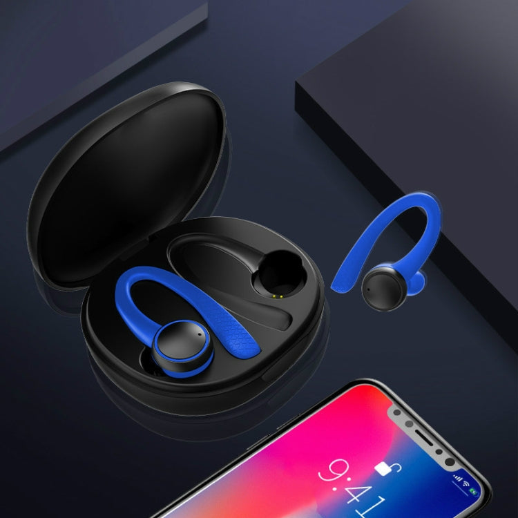 Écouteurs intra-auriculaires de sport sans fil T7 Pro Double casque Bluetooth 5.0 (Bleu)