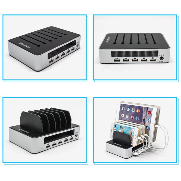 Olmaster AP-1010 Station de charge pour téléphone portable USB multi-ports avec alimentation Nombre d'interfaces : 10 ports (station de charge + câbles de charge)