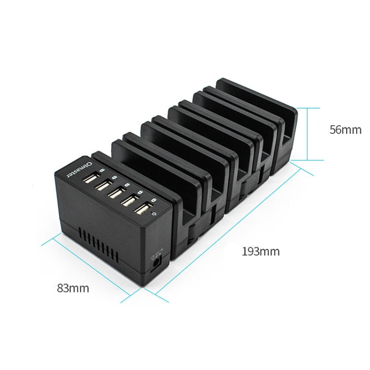 Olmaster AP-1009 2.4A 5 Ports USB Chargeur de téléphone portable multi-modèle Station de charge avec prise d'alimentation US (Blanc)