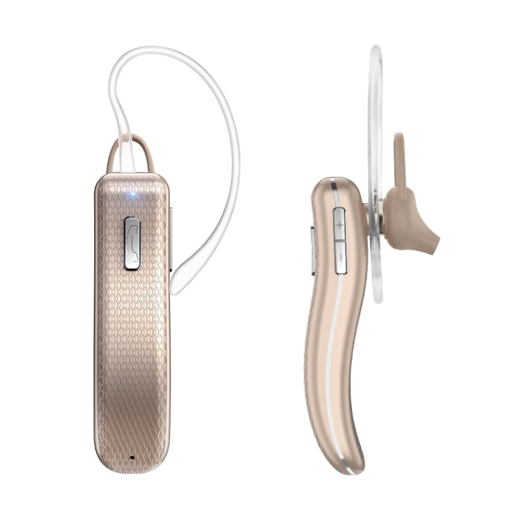 Auricular Inalámbrico Bluetooth con gancho para la Oreja de un solo Oído para autoMóvil (Tyrant Gold)