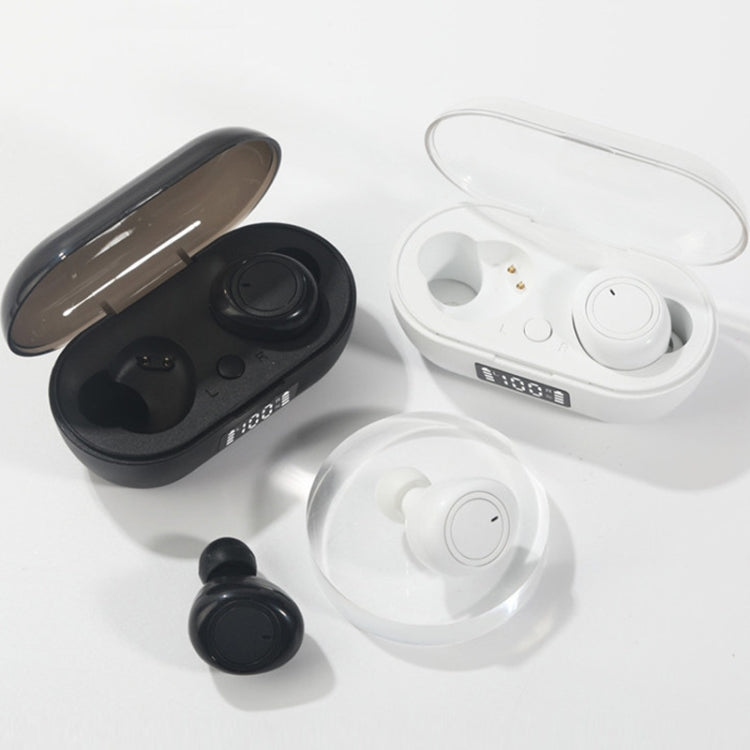 S100 TWS Music Sports Noise Cancelling Smart Digital Touch Screen Wireless Bluetooth Earphone (Blanc)