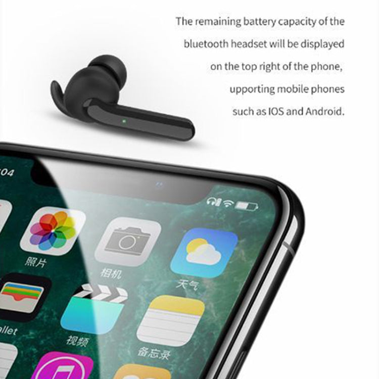 V1 TWS Wireless Bluetooth Earphone with Digital Display Stereo Binaural Noise Canceling (Dream Black)