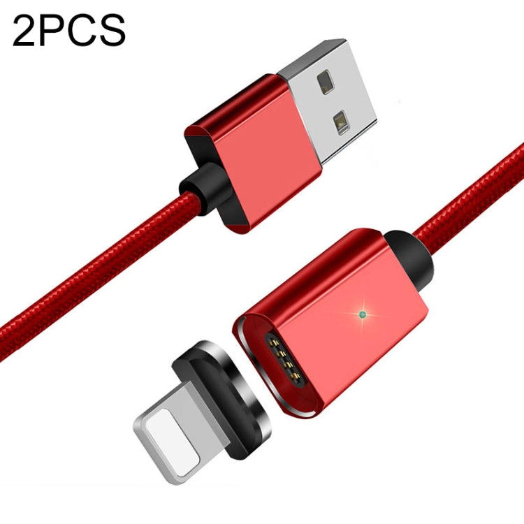 2 PCS Essager Smartphone Capacidad Rápida y transmisión de Datos Cable Magnético con Cabeza Magnética de 8 Pines longitud del Cable: 1m (Rojo)