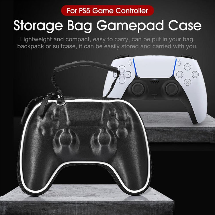 EVA Satin Cloth Gamepad Bag Sac de rangement portable pour PS5 (Gris)