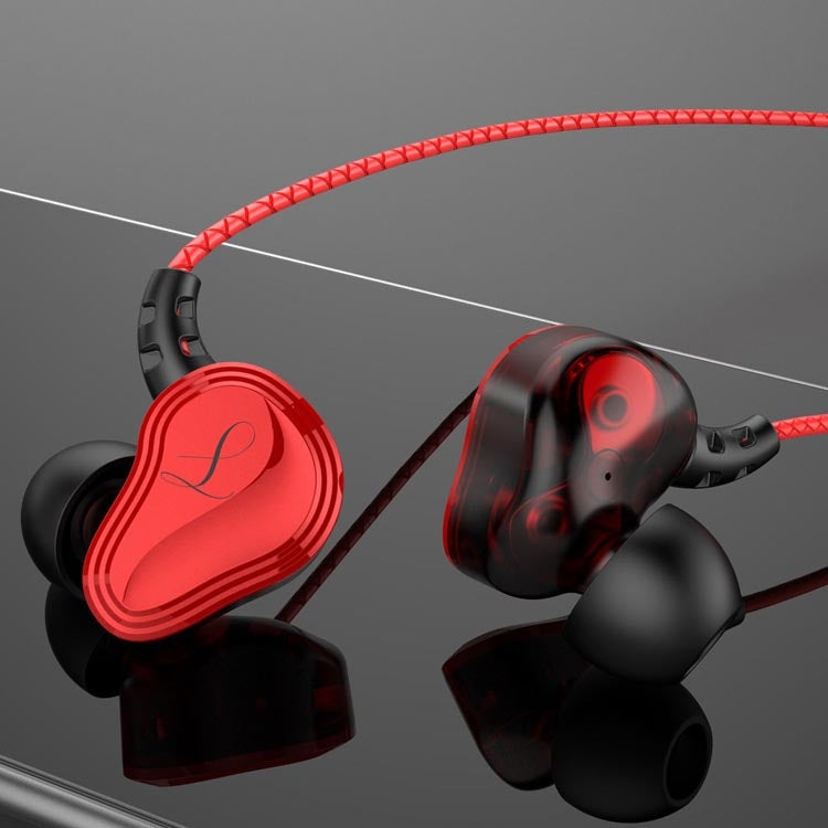 D2000 Wired In-Ear Sports Gaming Headset Controlled by 3.5mm Dual Motion Coil Cable