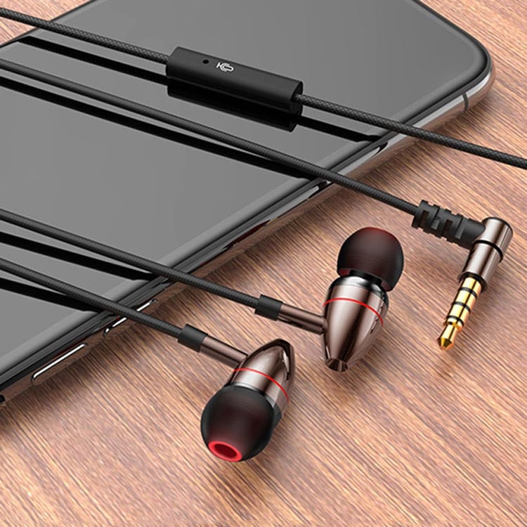 Universal In-Ear Wired Control Mobile Phone Earphone (3.5mm Brown)