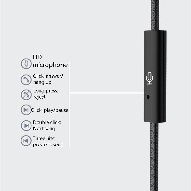 Universal In-Ear Wired Control Mobile Phone Earphone (3.5mm Black)