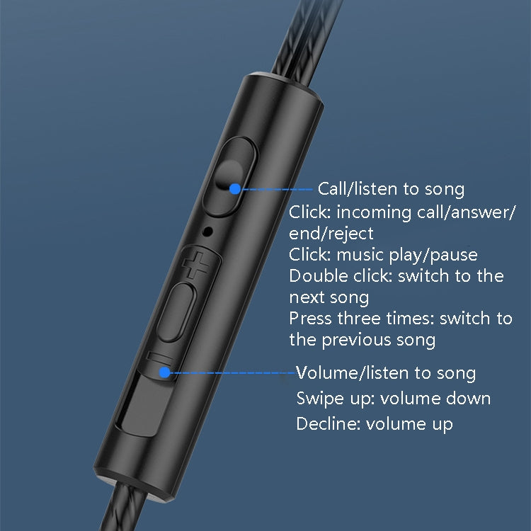 Auriculares con Auriculares de 3.5 mm en audífono para Teléfonos Inteligentes Auriculares de sintonización Controlados por línea (altavoz Doble (Azul))