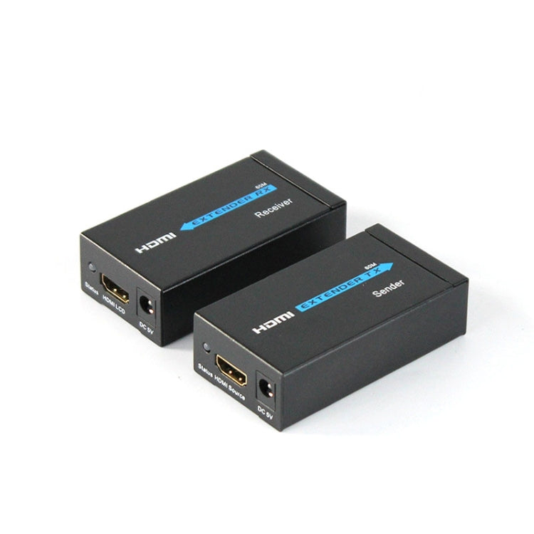 HDY-60 HDMI a RJ45 60M Extender Single Network Cable Para Para Amplificador de Señal HDMI (Enchufe de la UE)