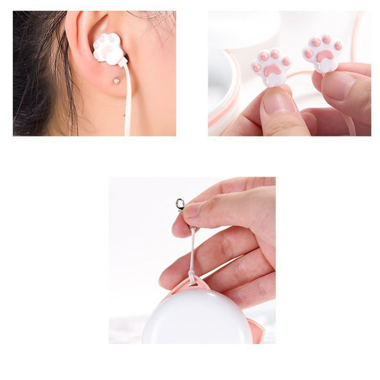 3 PCS M133 Creative Kitten PAW in Ear Wire Earphone Length: 1M (Pink)