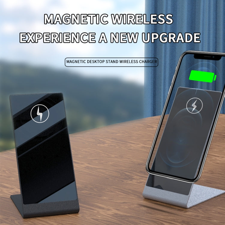Y13 15W Magnetic Wireless Mobile Phone Holder Stand Charger for iPhone (Silver)