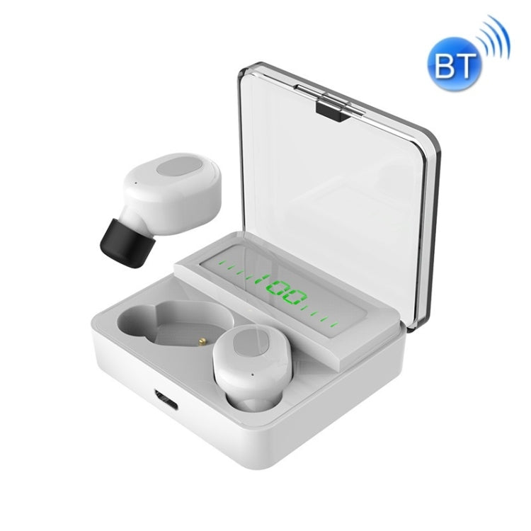 T12 TWS In-Four Bluetooth Headphones Digital Wireless Headphones (White)