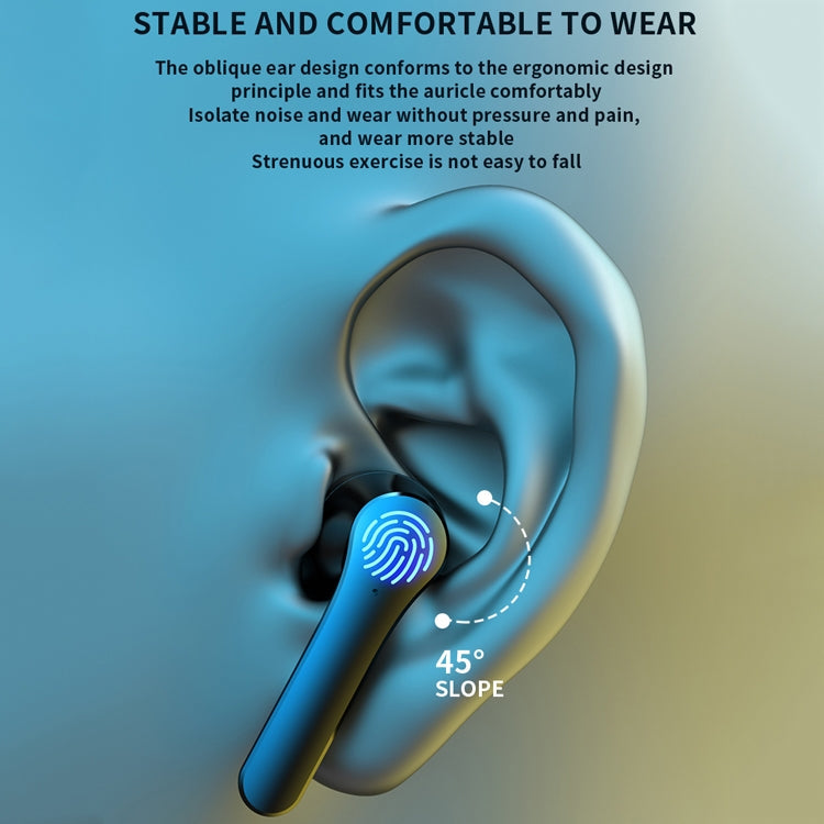 LB-20 Bluetooth Headphones 5.0 TWS Wireless In Ear Sports Noise Reduction Headphones (White)