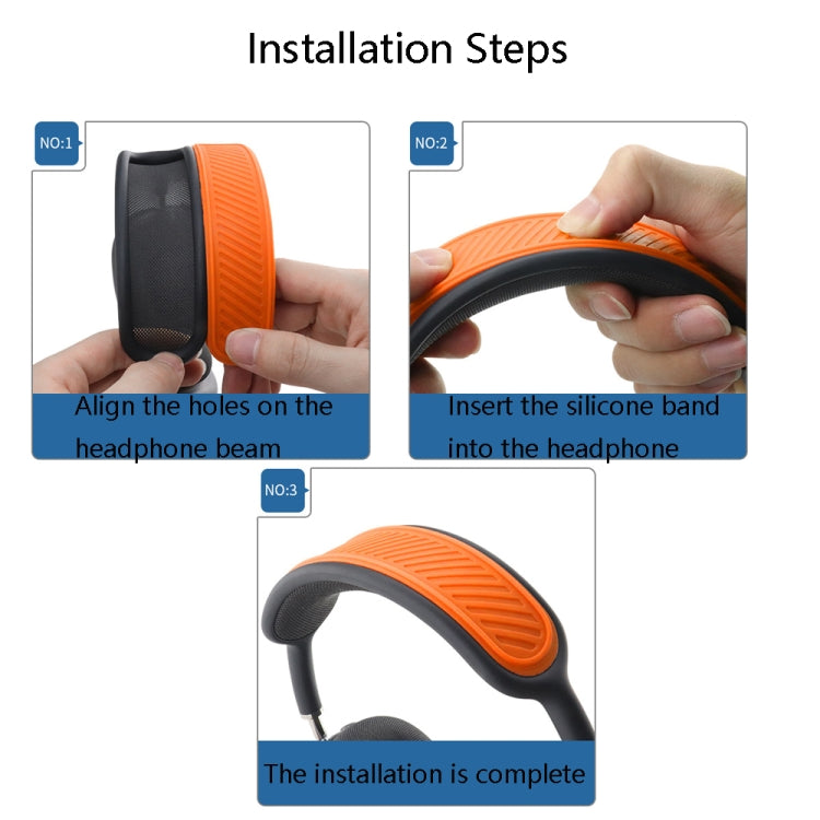 Coque de protection en silicone pour écouteurs Bluetooth sans fil T1 pour Airpods MAX (Orange)