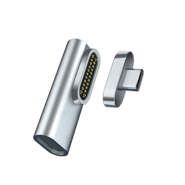 Adaptateur magnétique USB-C / Type-C / Adaptateur magnétique 20 broches et transfert vidéo 4K (Argent)