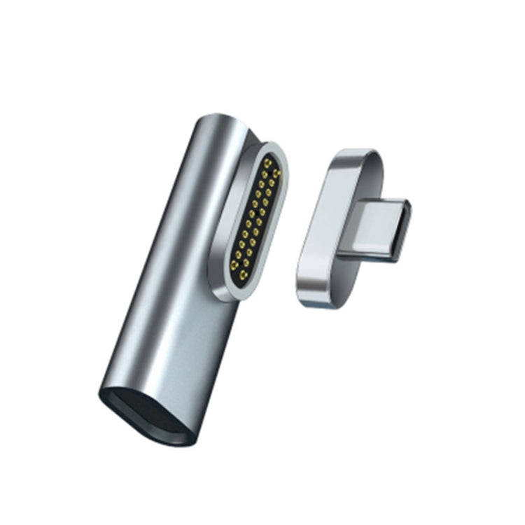 Adaptador Magnetic USB-C / TYPE-C del codo de 20 Pines Adaptador de soporte de Adaptador y 4K Transferencia de Video (Gris)