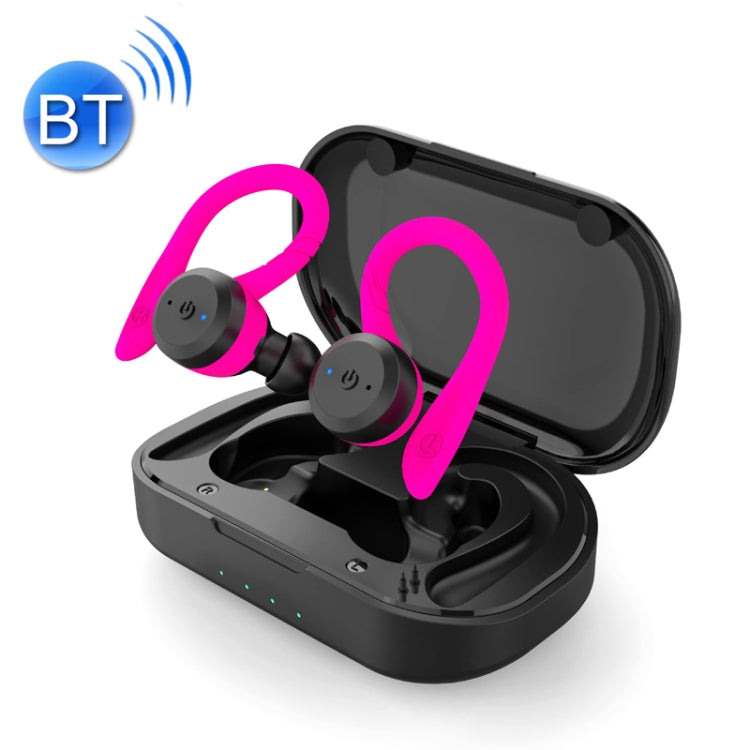 BE1032 Écouteur Bluetooth sans fil Earpetal TWS étanche (Rose Rouge)