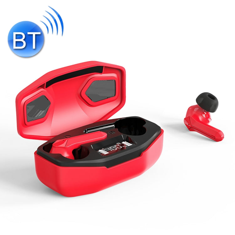 T68 TWS Bluetooth BLUETOOTH 5.1 Auricular de juegos con Pantalla eléctrica (Rojo)