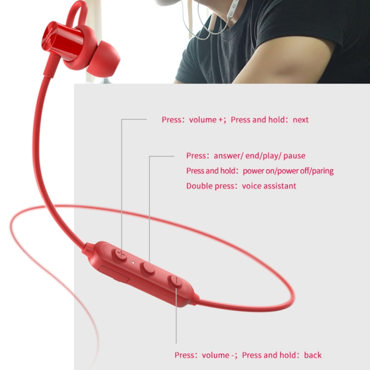Edifier W200BT Classic Edition Sports Waterproof Hanging Wireless Bluetooth Headphone with Long Battery Life (Red)