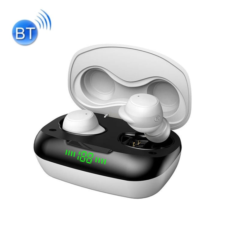 TWS-24 Bluetooth 5.0 Wireless Cancellation Waterproof Noise Canceling Touch Control Mini Earphone Support Voice Assistant (White)