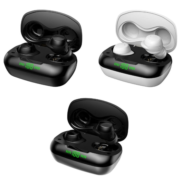 TWS-24 Bluetooth 5.0 Wireless Noise Cancellation Wireless Waterproof Touch Control Mini Earphone Support Voice Assistant (Black)