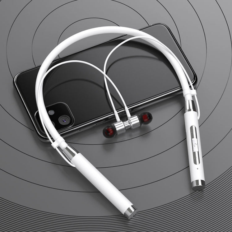 D02 Neck-Mounted Bluetooth Headphone Heavy Bass Sports Running Wireless Headphones (White)